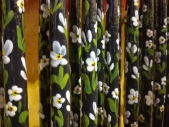Black Floral Painted Tapers (2)