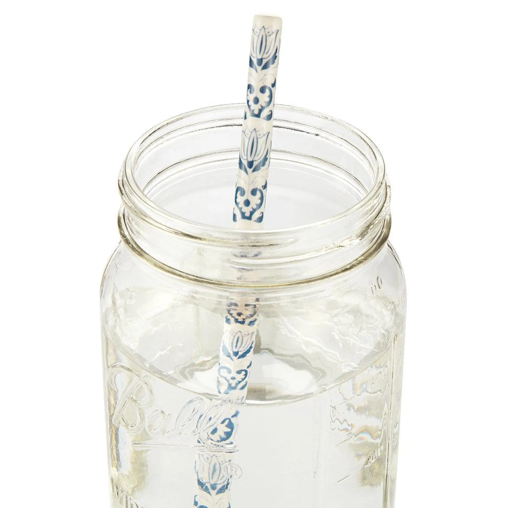 Blue & White Ceramic Straws (4)