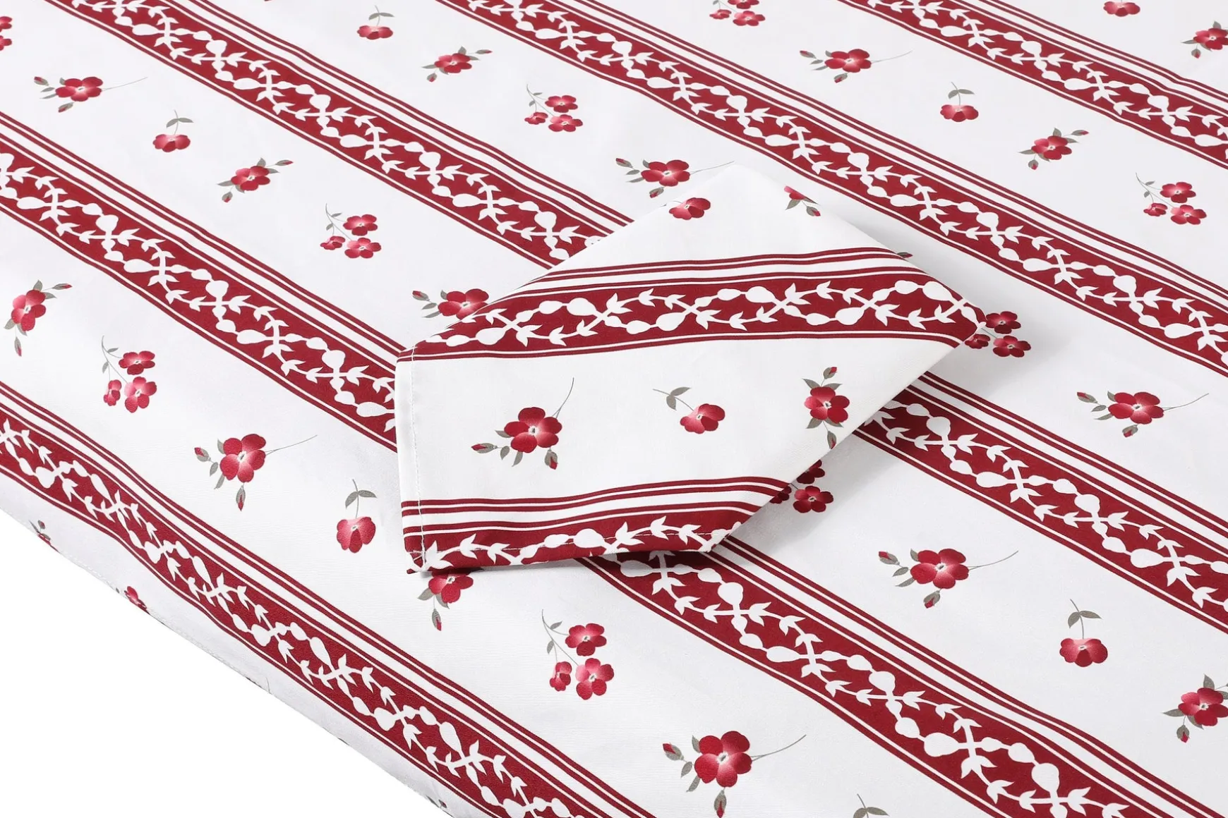 Burgundy Stripe Tablecloth
