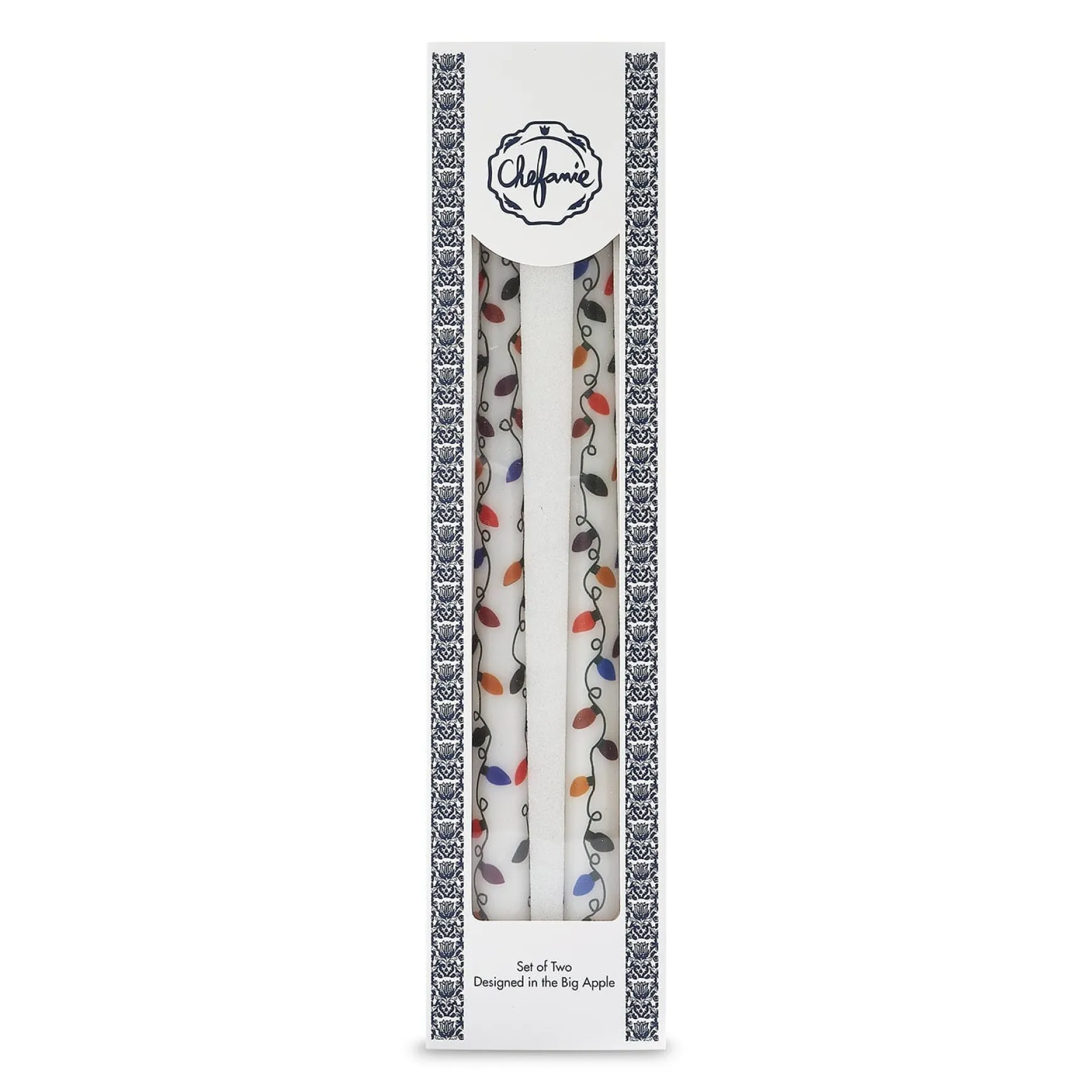 Christmas Lights Painted Tapers
