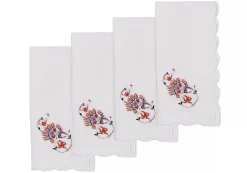 Floral "S" Dinner Napkins (4)