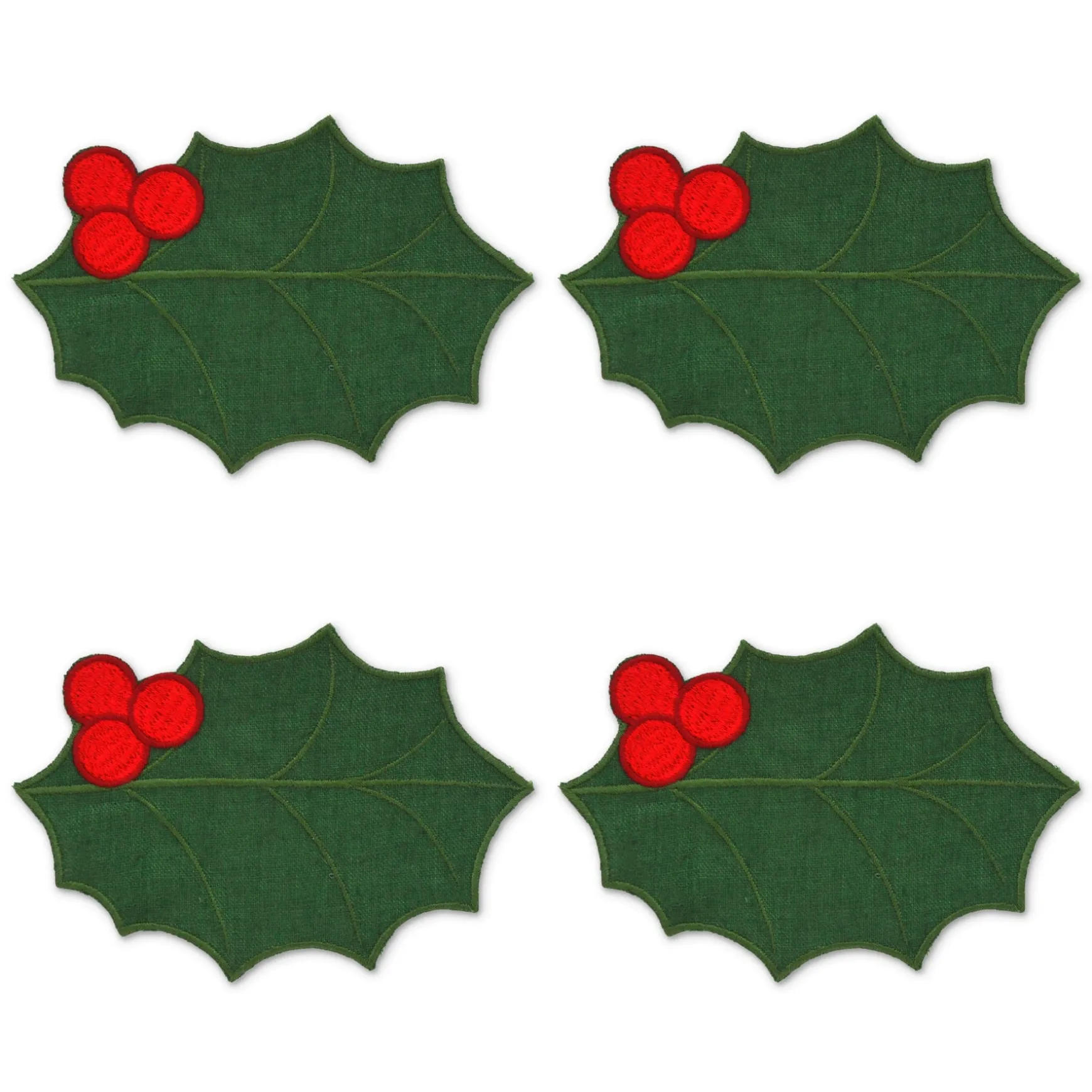 Green Holly Leaf Cocktail Napkins (4)