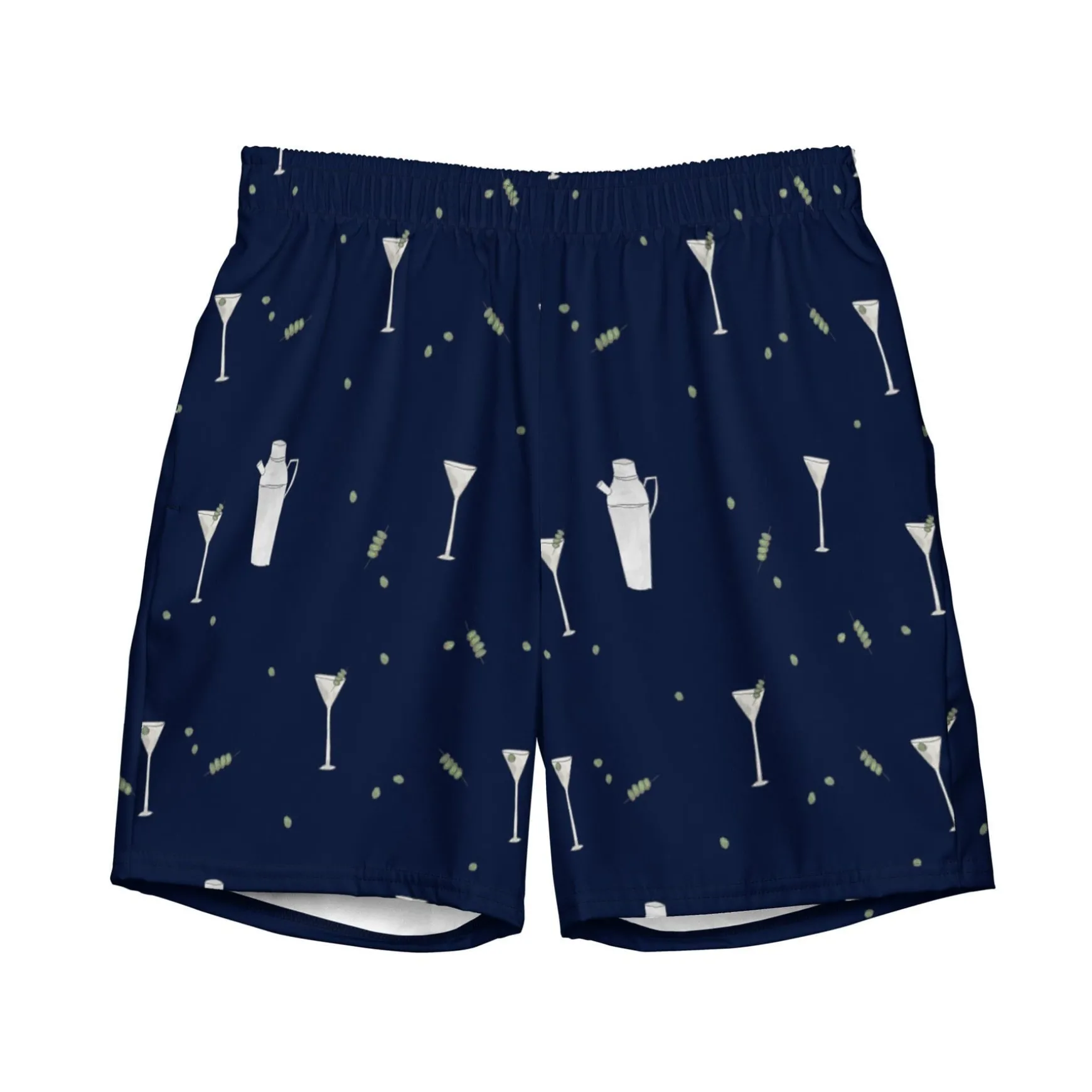 Navy Martini Swim Trunks