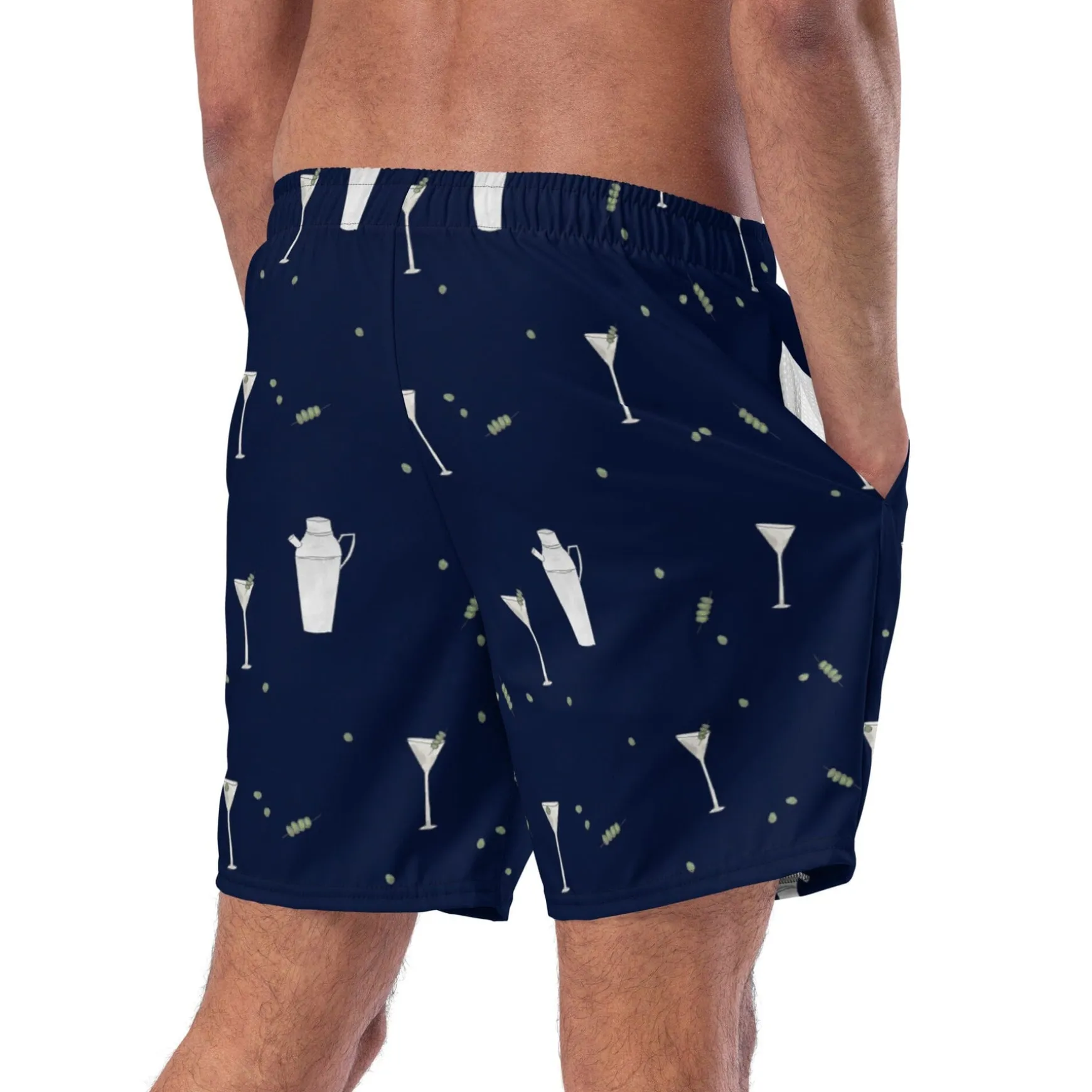 Navy Martini Swim Trunks