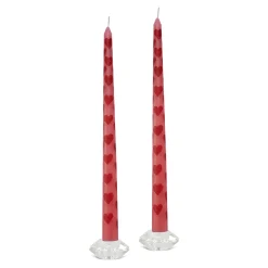 Painted Heart Tapers (2)