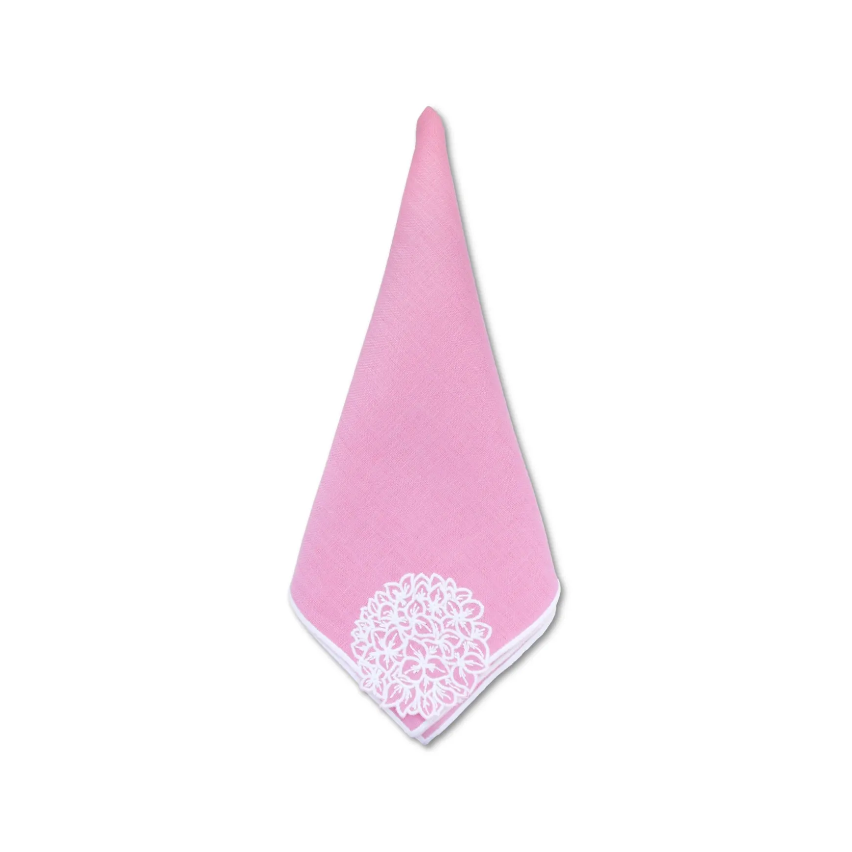 Pink Hydrangea Linen Dinner Napkins (4)