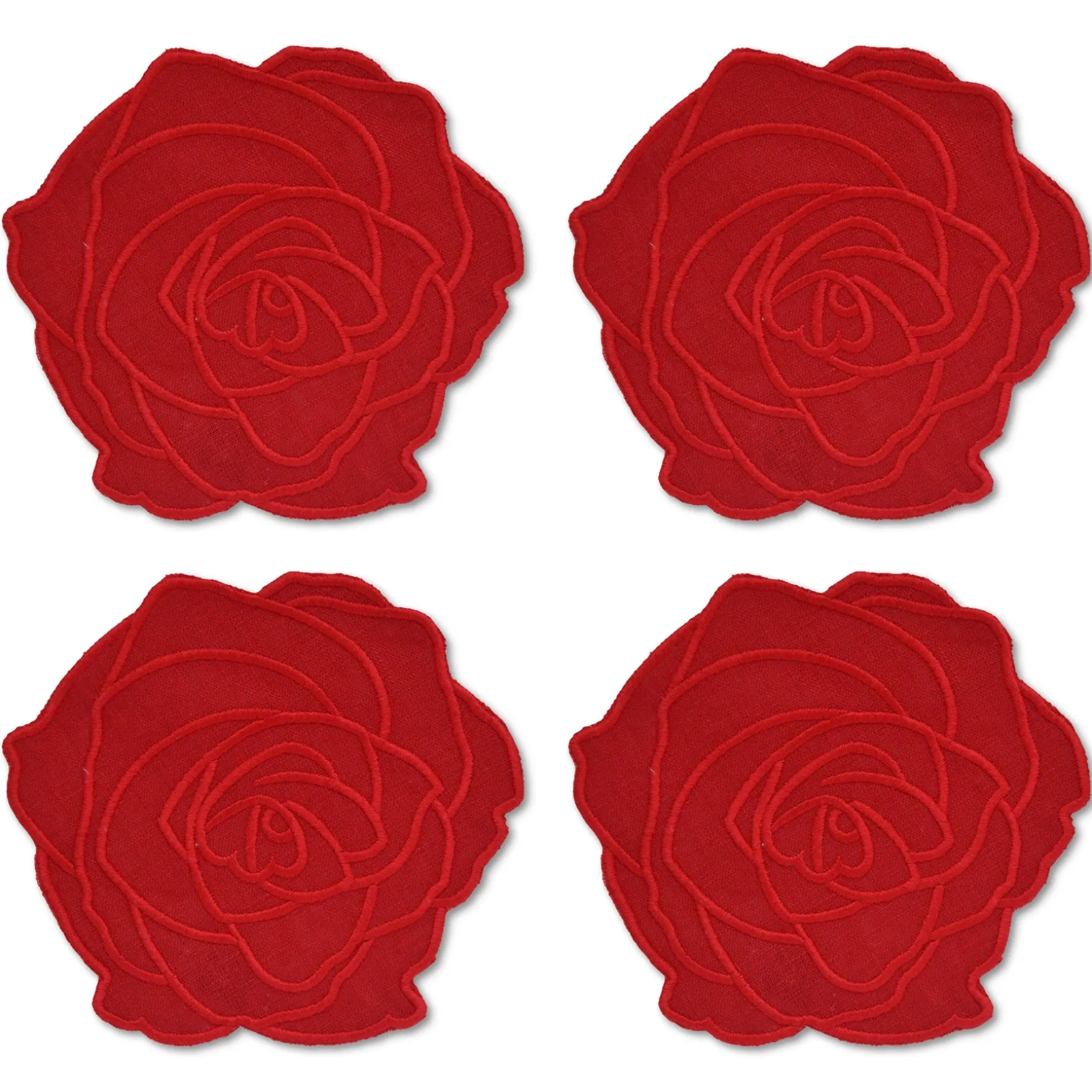 Red Rose Cocktail Napkins (4)