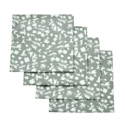 Steel Teal Floral Napkins (4)