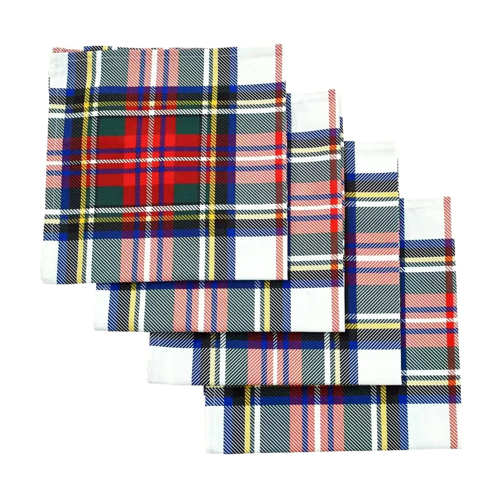 White Plaid Napkins (4)