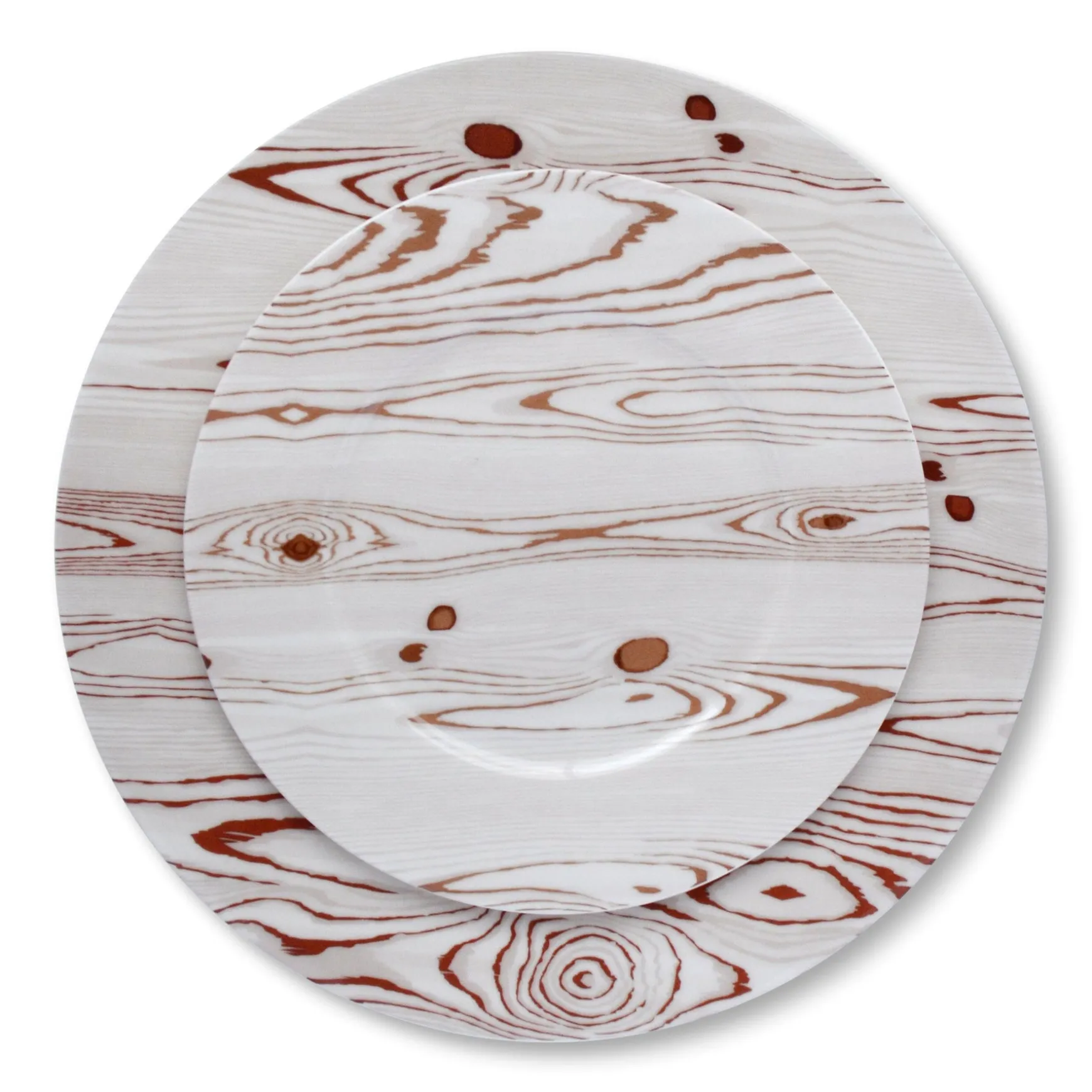 White Wood Salad Plate
